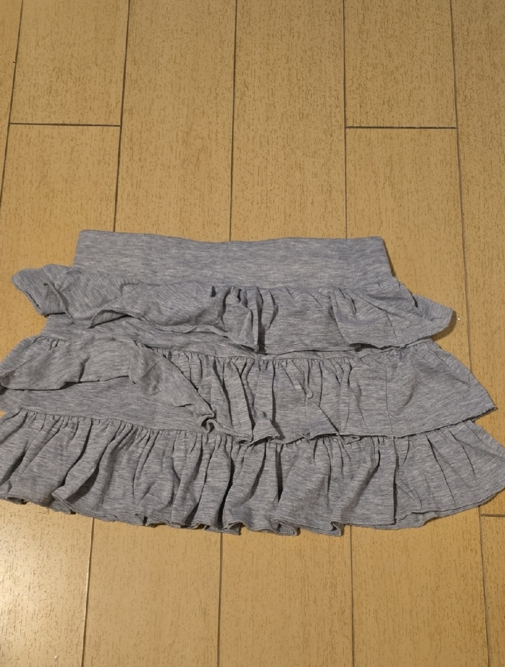 Bluenotes Grey Tiered Ruffle Mini Skirt